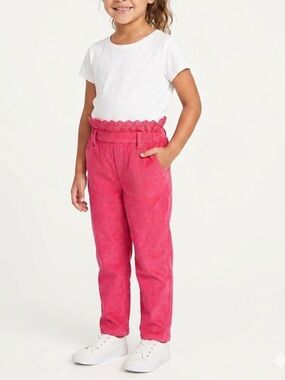 NWT Philosophy di Lorenzo Serafini Kids Corduroy Paperbag Pants Red Pink 6Y